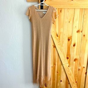 Women’s Gold Dress with Fringe